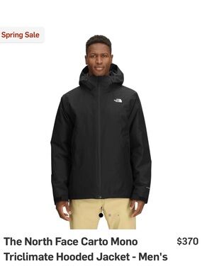 The North Face Men’s Carto Mono Hooded Rain Jacket - Black